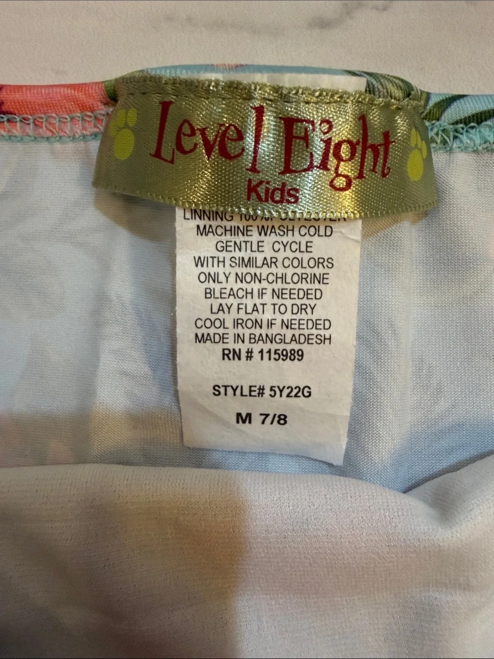 🌴Level Eight Kids Swimming Set 2 piece Size M 7/8